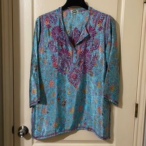 Blue and Purple Floral Tunic